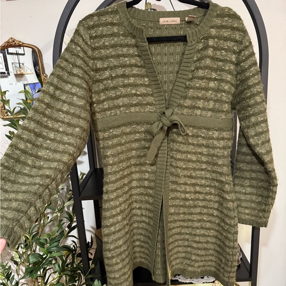 i.e relaxed wool cardigan tie in front - Picture 3 of 9